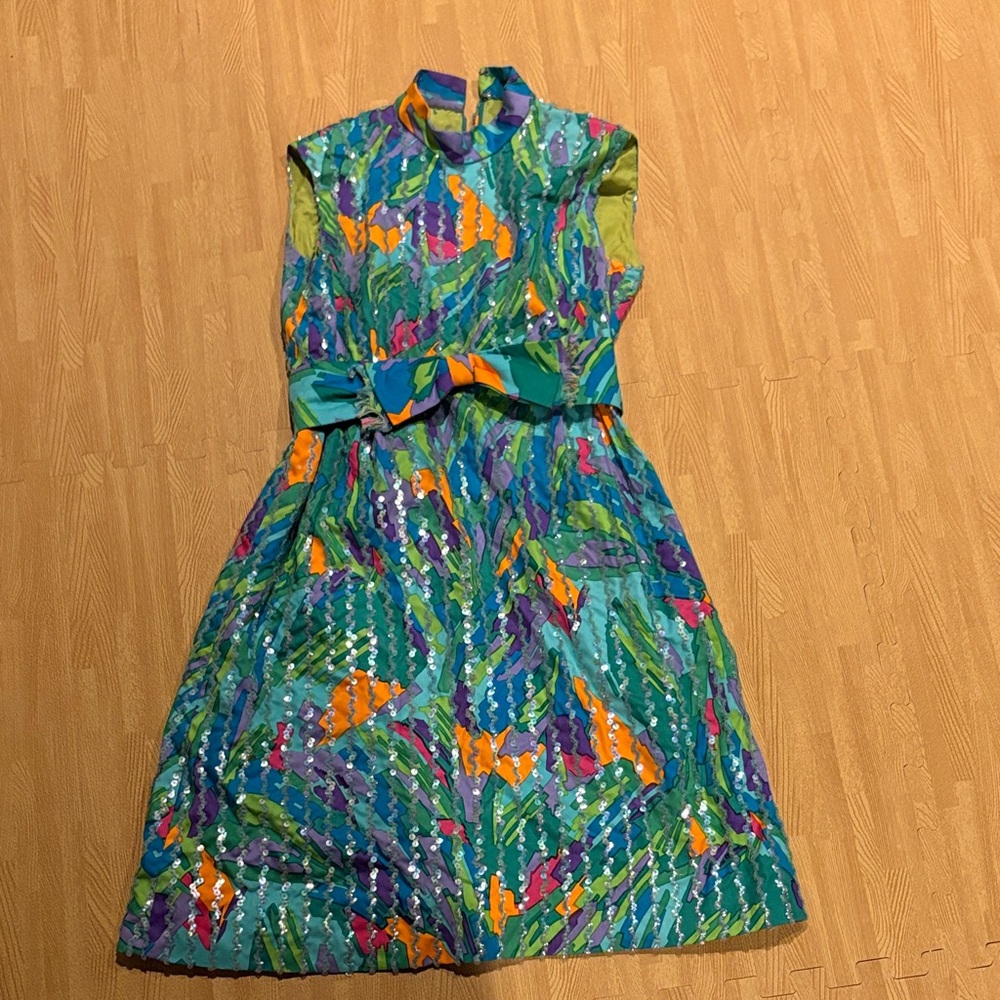 1960s Vintage Sequined Shift Dress